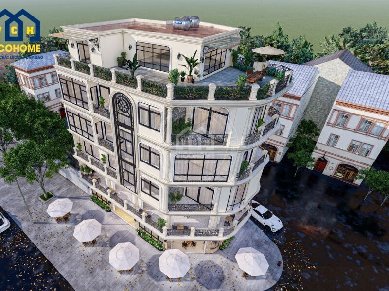 THIẾT KẾ NHÀ Ở KẾT HỢP KINH DOANH QUÁN CÀ PHÊ PHONG CÁCH TÂN CỔ ĐIỂN - CHỊ LOAN - HẢI DƯƠNG - TKP0065